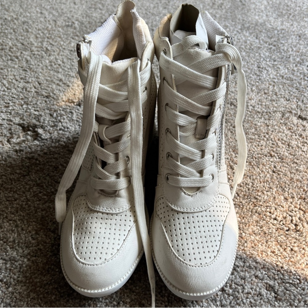 White high top sneakers